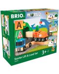 Set de joaca din lemn Brio World - Tren de marfa cu sine si camion - 5t