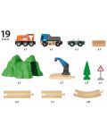 Set de joaca din lemn Brio World - Tren de marfa cu sine si camion - 3t