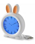 Ceas deșteptător cu lampă de noptieră Alecto - Bunny - 4t