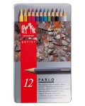 Creioane acuarele colorate Caran d'Ache Pablo – 12 culori - 1t