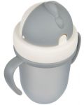 Pahar cu pai cu capac rabatabil Canpol babies - Matte Pastels, 210 ml, gri - 4t
