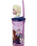 Pahar cu pai și 3D figurină Stor Frozen - Trust the Journey, 360 ml  - 3t