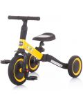 Tricicletă/roata de echilibru Chipolino - Smarty 2 în 1 - negru și galben - 1t
