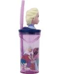 Pahar cu pai și 3D figurină Stor Frozen - Trust the Journey, 360 ml  - 2t