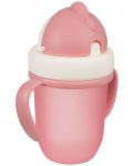 Canpol Cup with Flip-top straw Matte Pastels, 210ml, roz - 2t