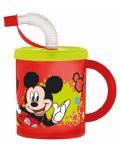 Ceașcă cu pai și mâner  Disney - Mickey, 210 ml - 1t