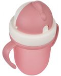 Canpol Cup with Flip-top straw Matte Pastels, 210ml, roz - 4t