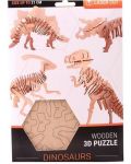 Puzzle 3D din lemn Johntoy - Dinozauri, 4 tipuri - 2t