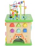 Cub de jucării din lemn Tooky Toy Cube - Centrul de joacă, Forest - 4t