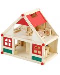 Casa de păpuși din lemn Smart Baby - Cu mobilier - 1t