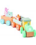 Trenuleț din lemn în culori pastelate Small Foot, 9 bucăți - 3t