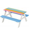 Set din lemn pentru copii Ginger Home - Masă cu bancă pentru picnic, Rainbow - 1t