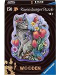 Puzzle din lemn Ravensburger din  150 piese - Pisicuță de primăvară - 1t