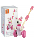 Jucărie de împins din lemn Orange Tree Toys - Mouse roz, în cutie - 1t