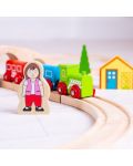 Set din lemn - Trenulet cu sine si figurine, 40 piese - 4t