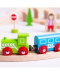 Set din lemn - Trenulet cu sine si figurine, 40 piese - 2t