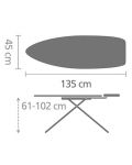 Masă de călcat cu zonă rezistentă la căldură pentru fier de călcat Brabantia - Titan Oval, D 135 x 45 cm - 8t