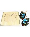 Smart Baby Mini puzzle pentru animale din lemn - Butterfly, 3 piese - 2t