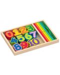 Set din lemn Acool Toy - Numere și bețe colorate - 1t