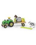 Set din lemn Viga - Tractor cu fermier și animale - 1t