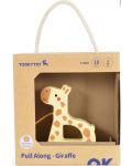 Jucărie de tracțiune din lemn Tooky Toy - Giraffe - 3t