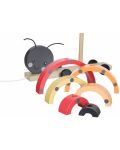 Jucărie din lemn de tragere și înşirare Orange Tree Toys - Buburuză - 2t