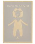 Felicitare din lemn pentru bebelusi Bam Bam - Born to be wild - 1t