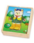Puzzle din lemn pentru îmbrăcat Viga - Urs - 1t