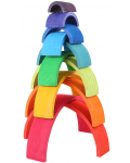 Set de joacă din lemn Smart Baby - Curcubeu colorat, 12 piese - 4t