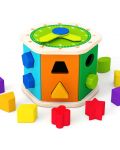 Jucărie din lemn Acool Toy - Sorter hexagonal cu ceas - 5t