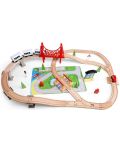Acool Jucărie de jucărie din lemn șine de cale ferată și tren cu baterii - 50 de elemente - 1t