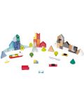 Set de constructie din lemn Janod - 60 piese + puzzle Oras - 2t