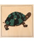 Puzzle din lemn cu animale Smart Baby - Turtle - 1t