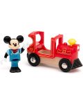 Jucarie de lemn Brio - Locomotiva si figurina Mickey Mouse - 2t