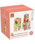 Cuburi din lemn Orange Tree Toys - Animale din pădure - 5t