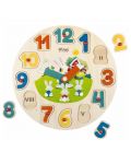 Puzzle-ceas din lemn  Pino - Clovn - 4t