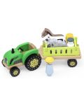 Set din lemn Viga - Tractor cu fermier și animale - 3t