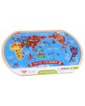 Puzzle din lemn Tooky toy - Harta lumii - 2t