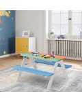 Set din lemn pentru copii Ginger Home - Masă cu bancă pentru picnic, Rainbow - 5t