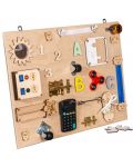 Jucărie de lemn Montessori cu tablă senzorială Moni Toys - 3t
