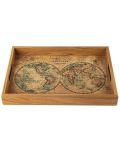 Tava de servire din lemn Manopoulos - Harta lumii - 1t