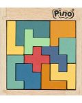 Mini Puzzle din lemn Pino, 11 piese, culori pastelate - 1t