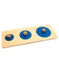 Puzzle din lemn cu cercuri albastre Smart Baby - 1t