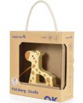 Jucărie de tracțiune din lemn Tooky Toy - Giraffe - 4t