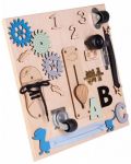 Jucărie de lemn Montessori Moni Toys - Cu cățel albastru - 2t