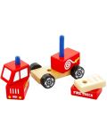 Jucărie din șiruri de lemn Viga - Camion de pompieri - 2t