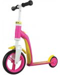 Trotineta si balansier pentru copii Scoot & Ride - 2 in 1, roz si galben - 2t