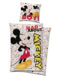 Sonne Set dormitor MICKEY MOUSE 140x200 + 60x63  - 1t