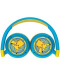 Casti pentru copii OTL Technologies - Pokemon Pickachu, wireless, albastre/galbene - 4t