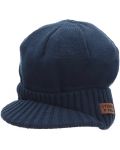 Pălărie tricotată pentru copii cu vizor Sterntaler - 55 cm, 4-6 ani, albastru închis - 1t